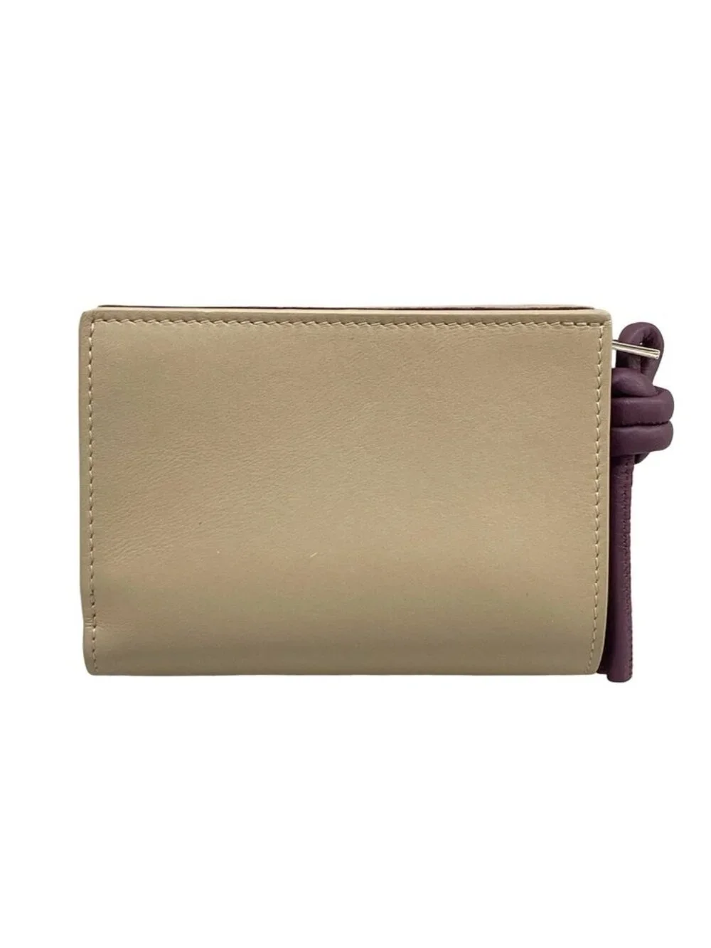 Loewe Knot Compact Wallet Beige L Letter Zipper
